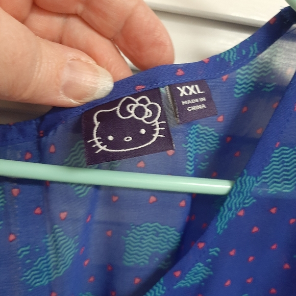 Hello Kitty Sheer Blouse Junior Size XXL - Picture 3 of 4